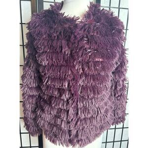 She+ Sky purple Faux Layered Fur Jacket